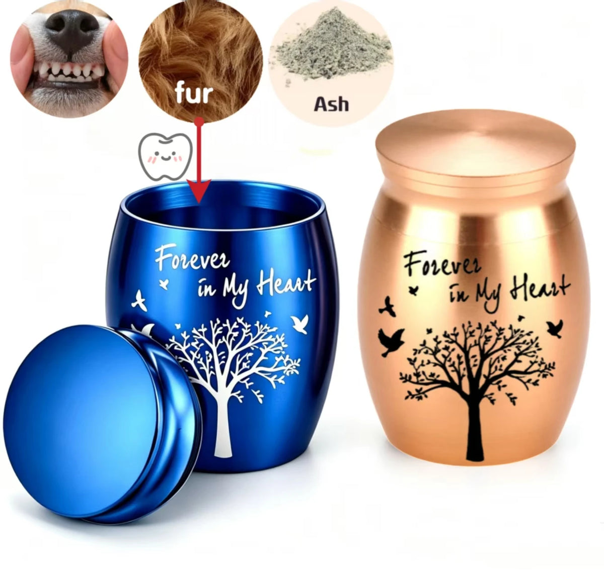 Hot Sale 7 colors Tree of Life design cremation urn pet memorials and gifts mini made of aluminum alloy urns