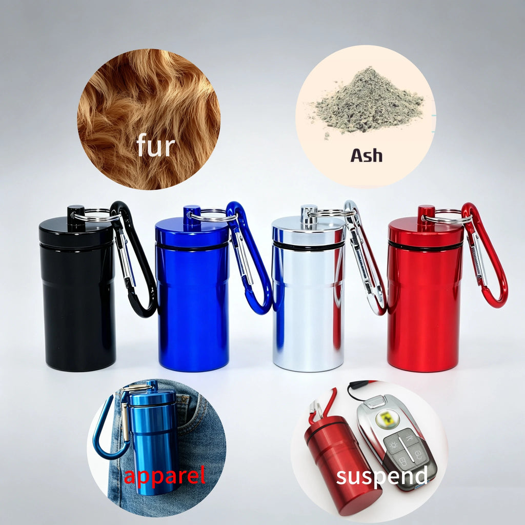 Hot Sale G15 Portable Pet Urn Keychain Aluminum Memorial Jar for Pet Hair Cremated Ashes pet memorials and gifts